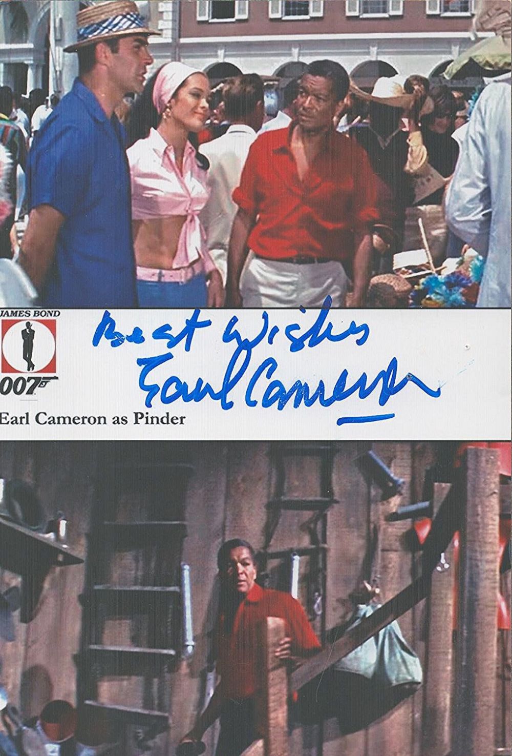 Lot 295: James Bond, Earl Cameron signed 6x4colour promo photograph...