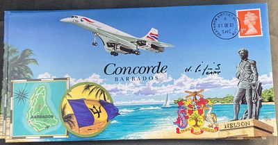 Concorde Flown Captain Harry Linfield signed Concorde Barbados Return to Flight 01 Dec 01 