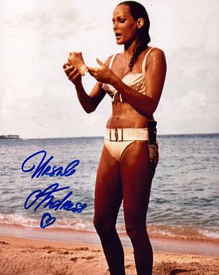 Ursula Andress signed 10x8inch DR NO colour photo.