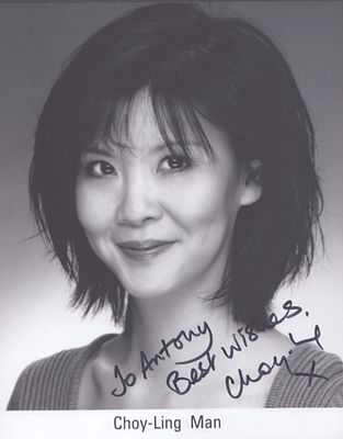 Choy Ling Man signed 10x8inch black and white photo. Dedicated.