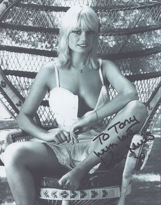 Kim Mills signed 10x8inch black and white photo. Dedicated.