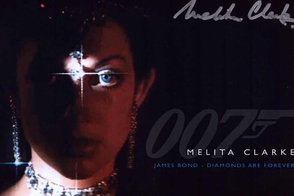 Melita Clarke signed Diamonds are Forever 10x8inch colour promo photo.