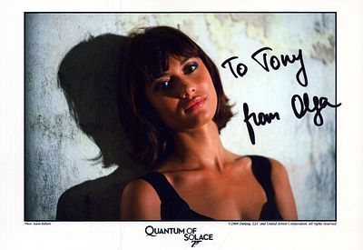 Olga Kurylenko signed 8x6inch Quantum of Solace colour photo. Dedicated.