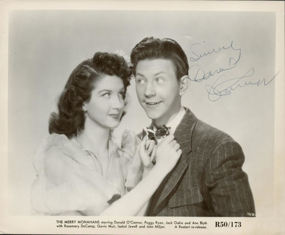 Lot 326: Donald O'Connor signed 10x8 vintage black and white...