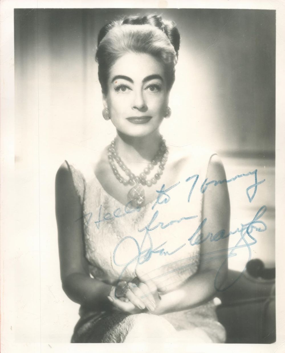 Lot 346: Joan Crawford signed 10x8 vintage black and white...