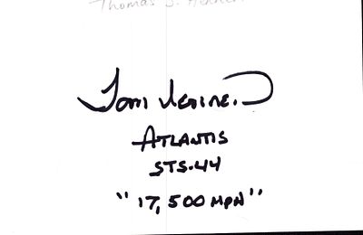 Thomas J Hennen signed 6x4inch white card. Astronaut.