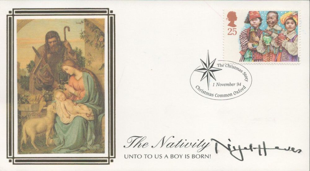 Lot 371: Actor, Nigel Havers signed The Nativity FDI postcard....