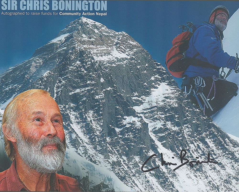 Lot 393: Mountaineer, Chris Bonington signed 10x8 colour promo photograph....