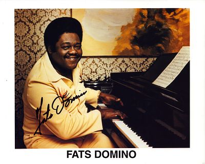 Fats Domino signed 10x8inch colour photo.