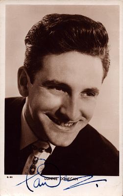 Lonnie Donegan signed 6x4inch black and white photo.