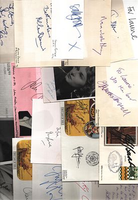 Assorted signed collection. Includes photos, letters and more. May yield good value.