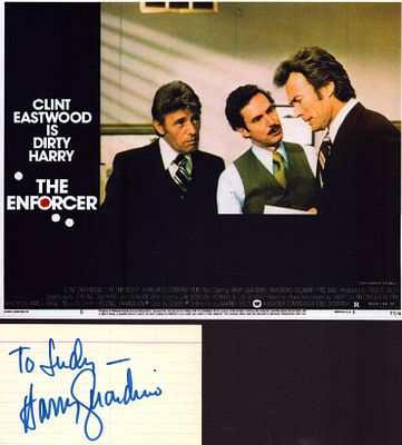 Harry Guardino signed card with unsigned 10x8inch colour photo.