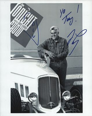 Jay Leno signed 10x8inch black and photo. Dedicated.
