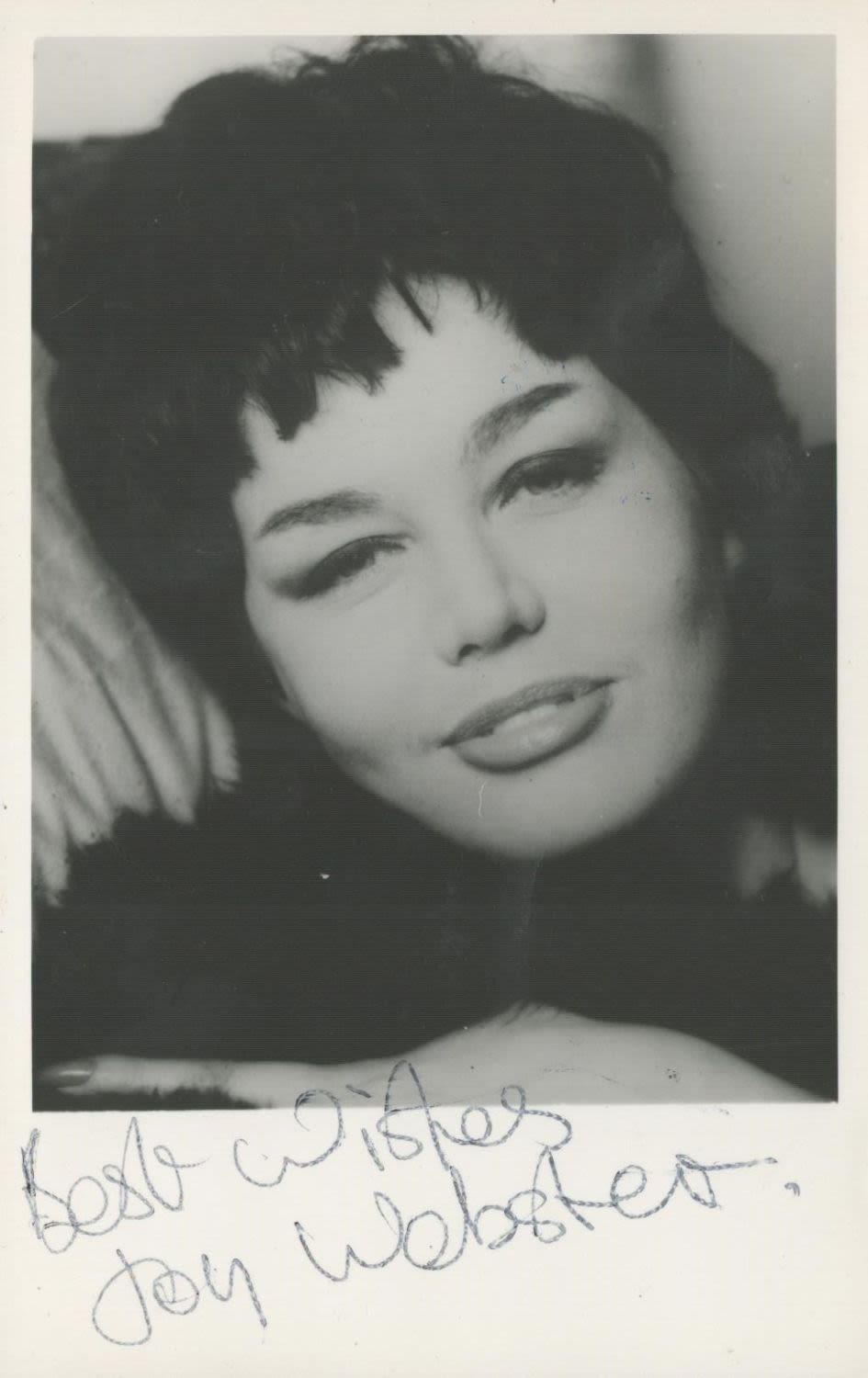 Lot 455: Joy Webster signed 6x4 black and white photo....