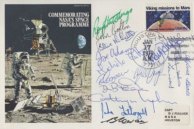 NASA Space Cover, flown in a special 1979 British Caledonian flight from Gatwick to Houston and 