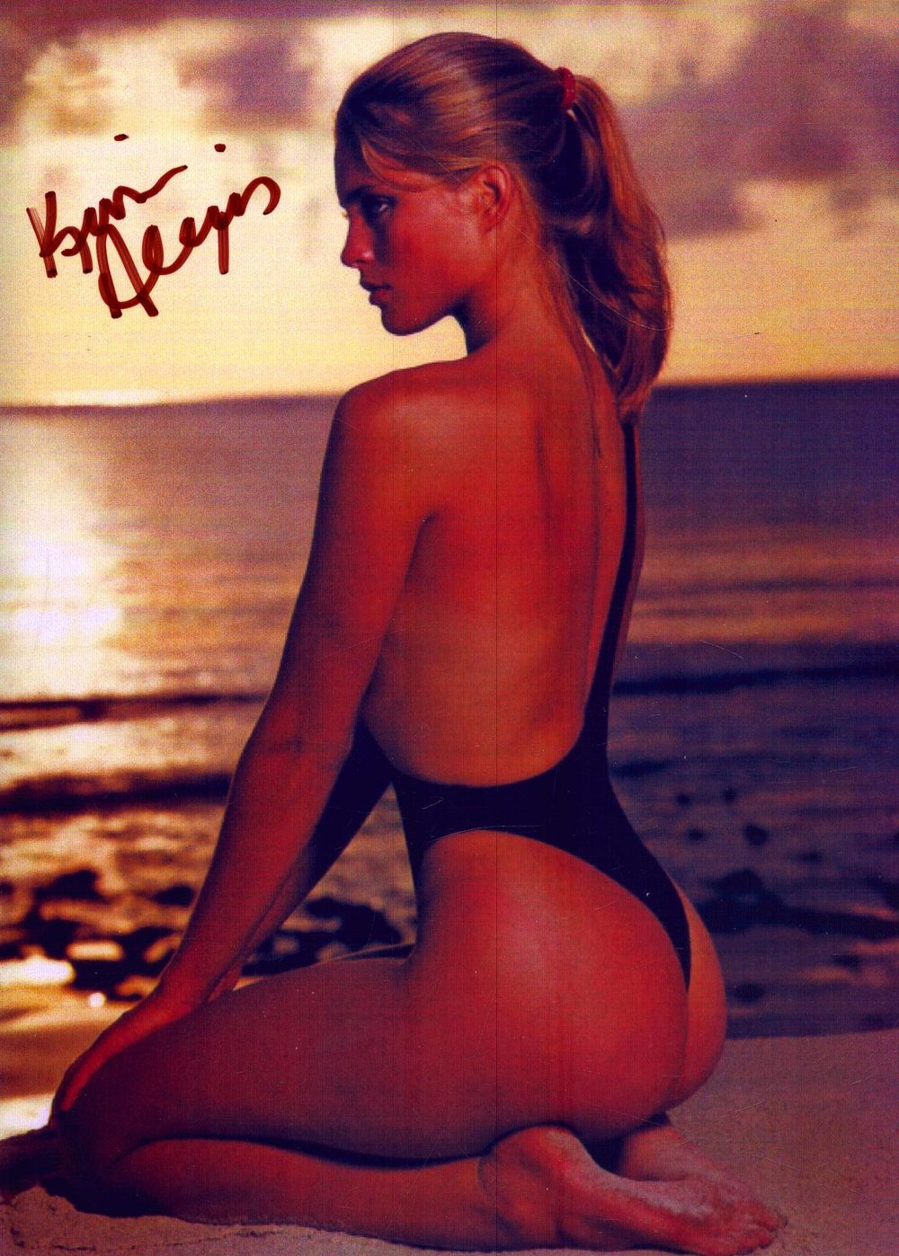 Lot 162: Kim Alexis signed 7x5inch colour risqué photo.