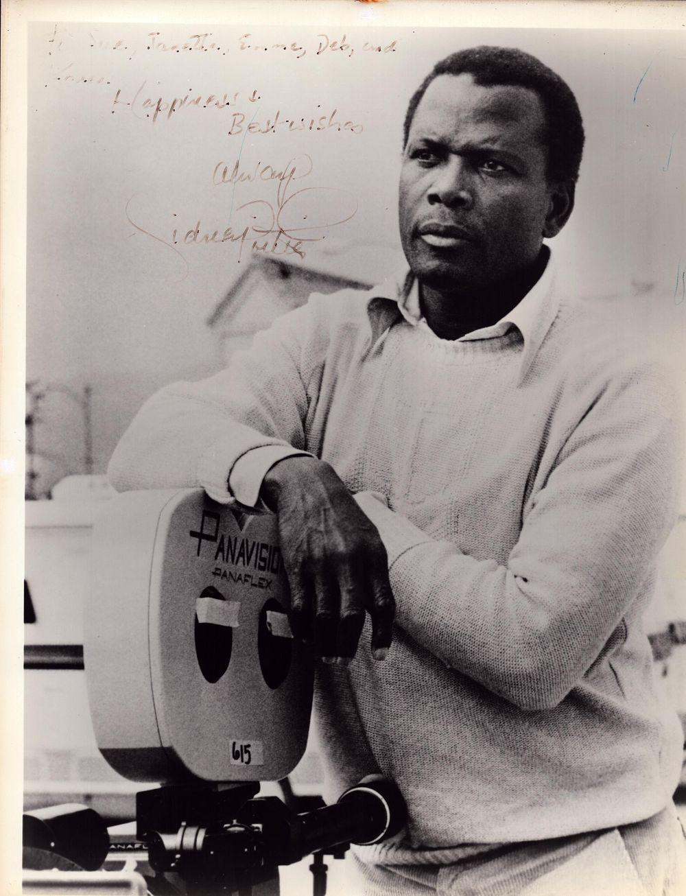 Lot 289: Sidney Poitier signed 8x10 black and white photo....