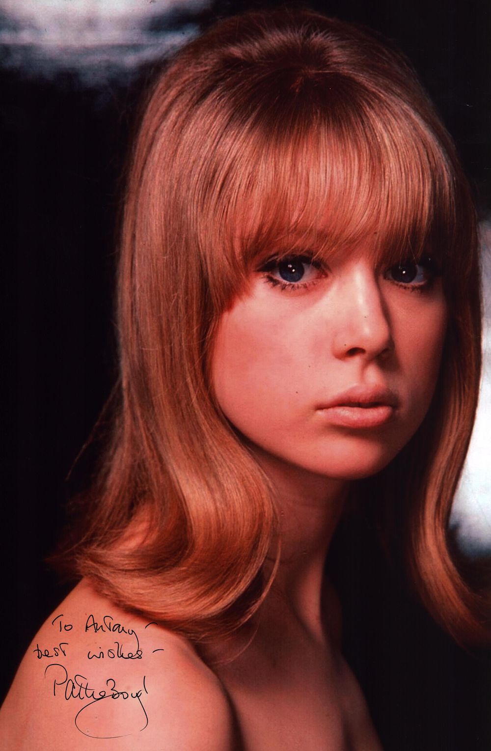 Pattie Boyd signed 8x12 colour photo. Dedicated.
