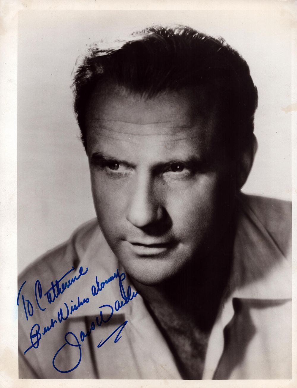 Lot 325: Jack Warden signed 8x10 black and white photo....
