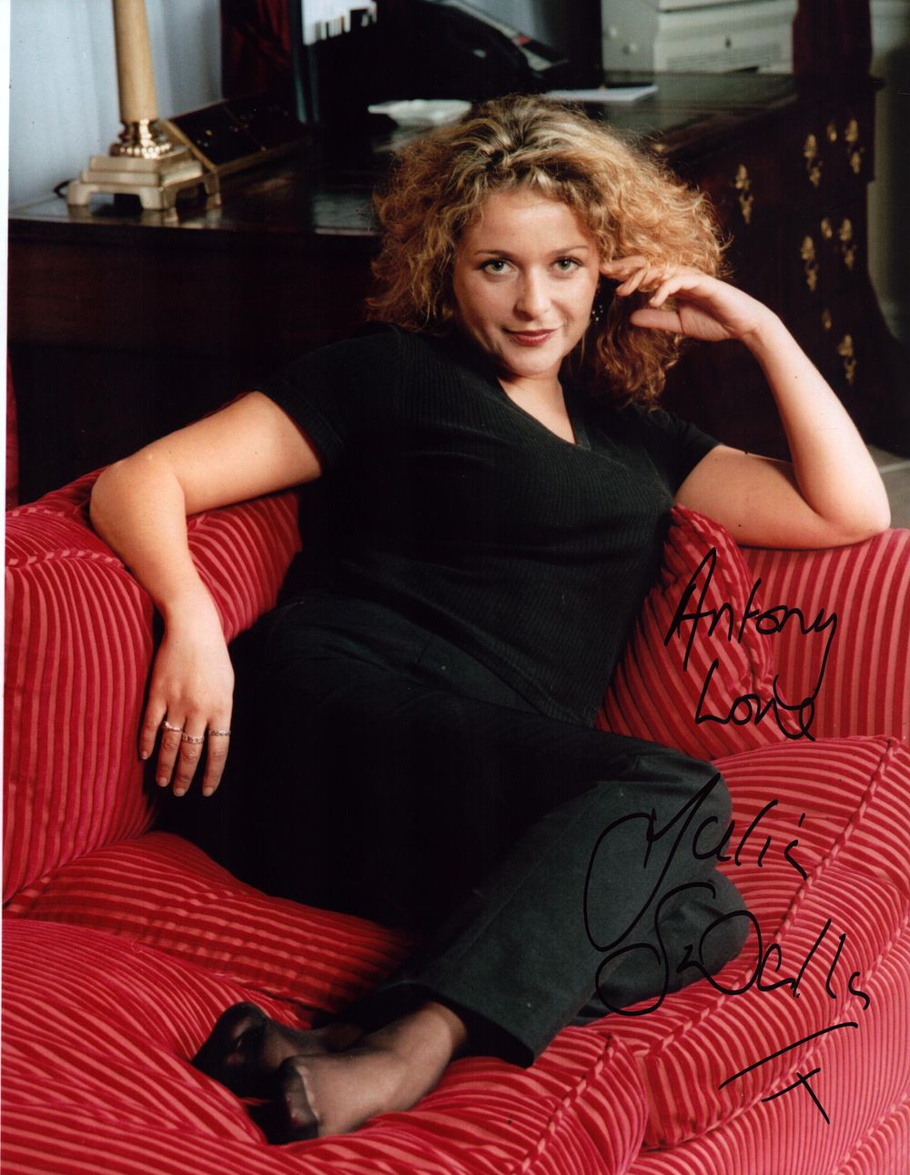 Lot 326: Julia Sawalha singed 8x10 colour photo. Dedicated.