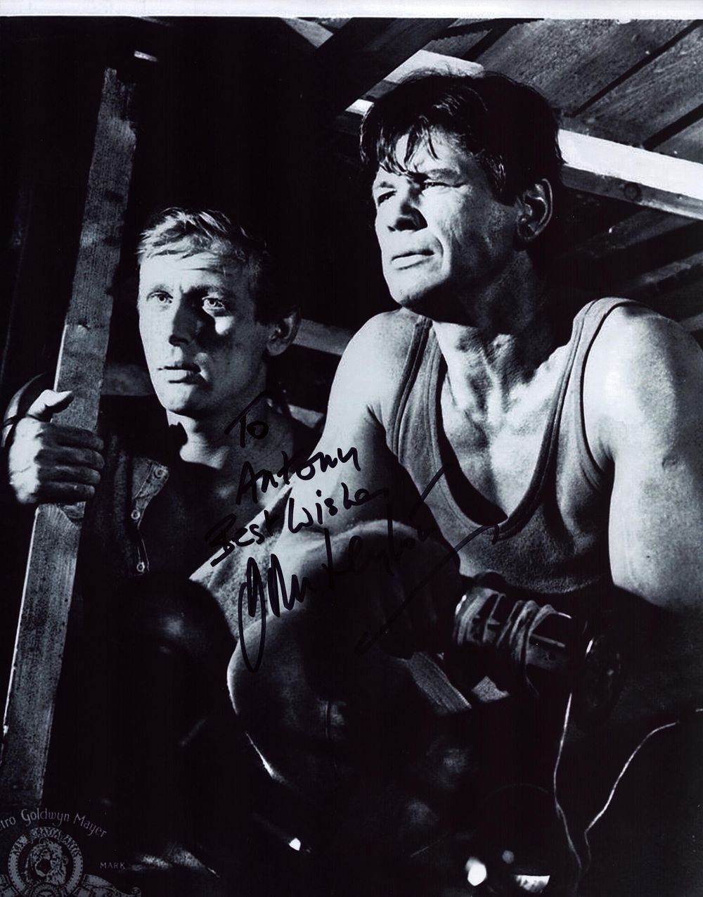 Lot 344: John Leyton signed 8x10 black and white photo...