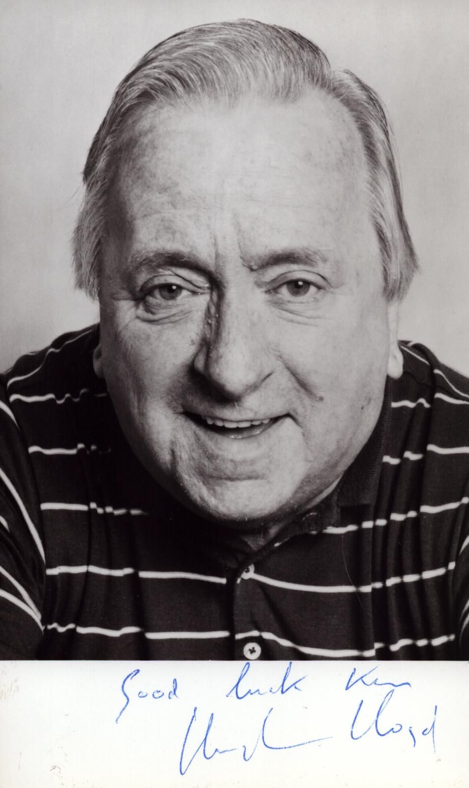 Lot 352: Hugh Lloyd signed 3.5x5.5 black and white photo....