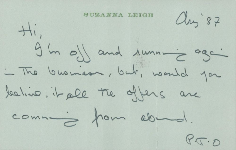Lot 481: Suzanna Leigh signed 6x4 ALS. Leigh (born 26...