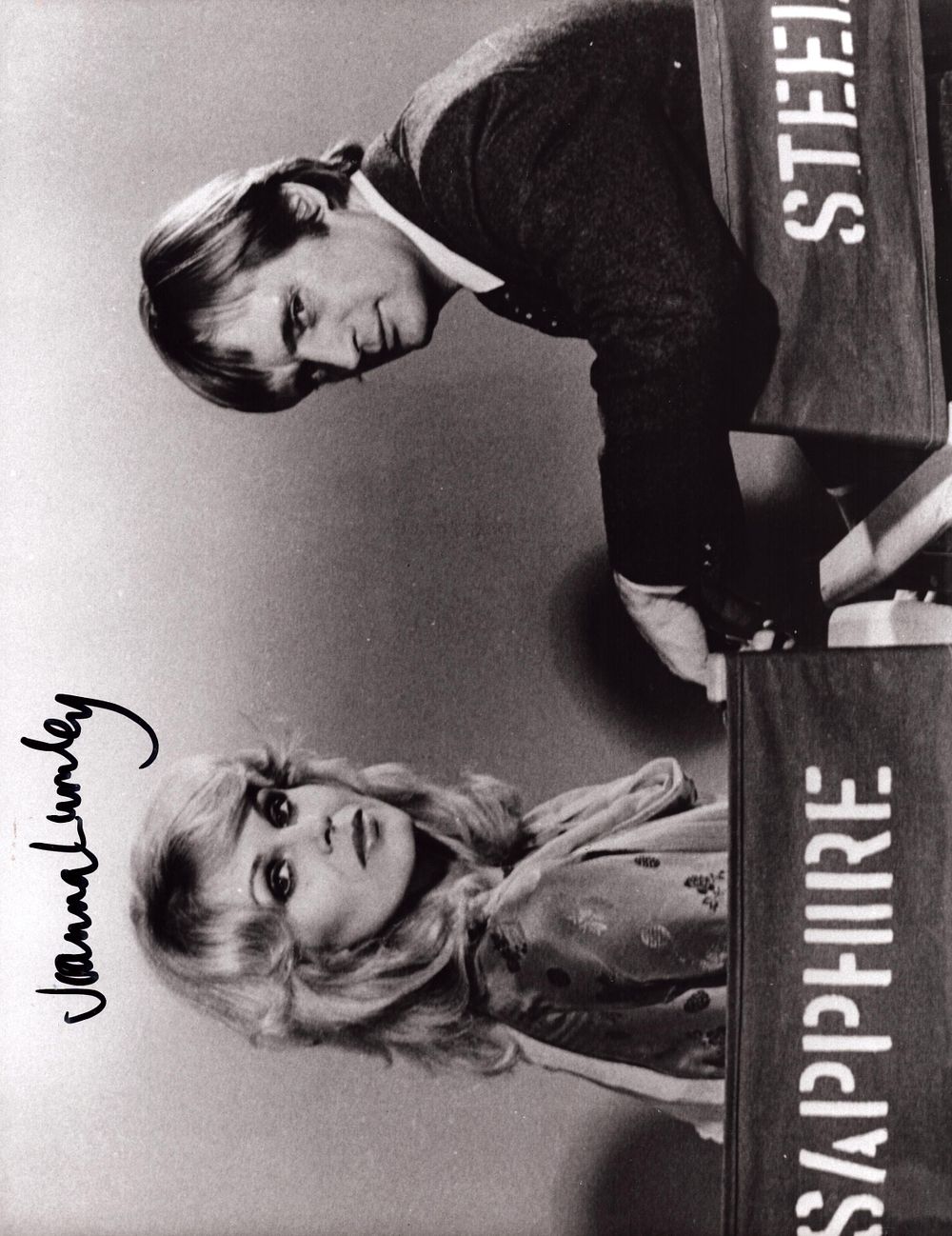 Lot 376: Joanna Lumley signed 10x8 black and white photo...