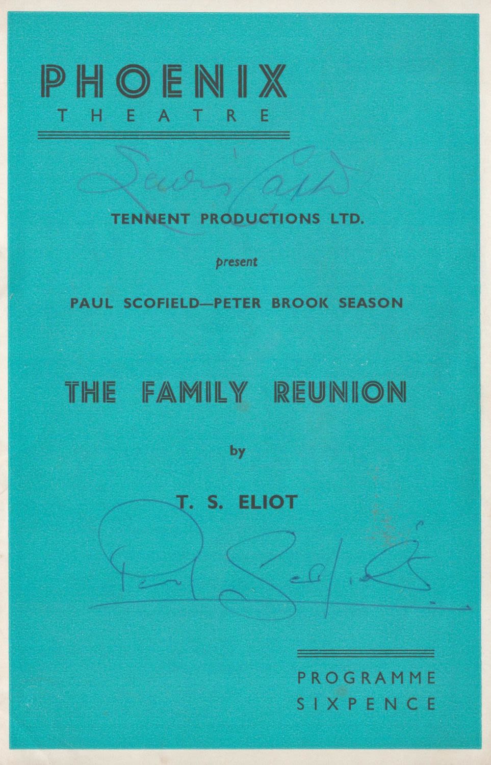 Lot 483: Paul Scofield and 2 others signed The Family...