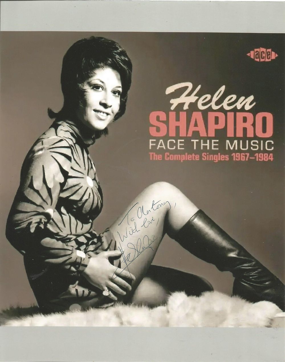 Lot 389: Helen Shapiro signed 10X8 black and white photo...