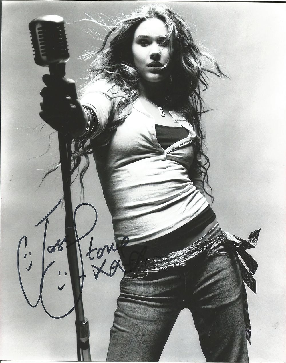 Lot 391: Joss stone side 10X8 inch black and white...