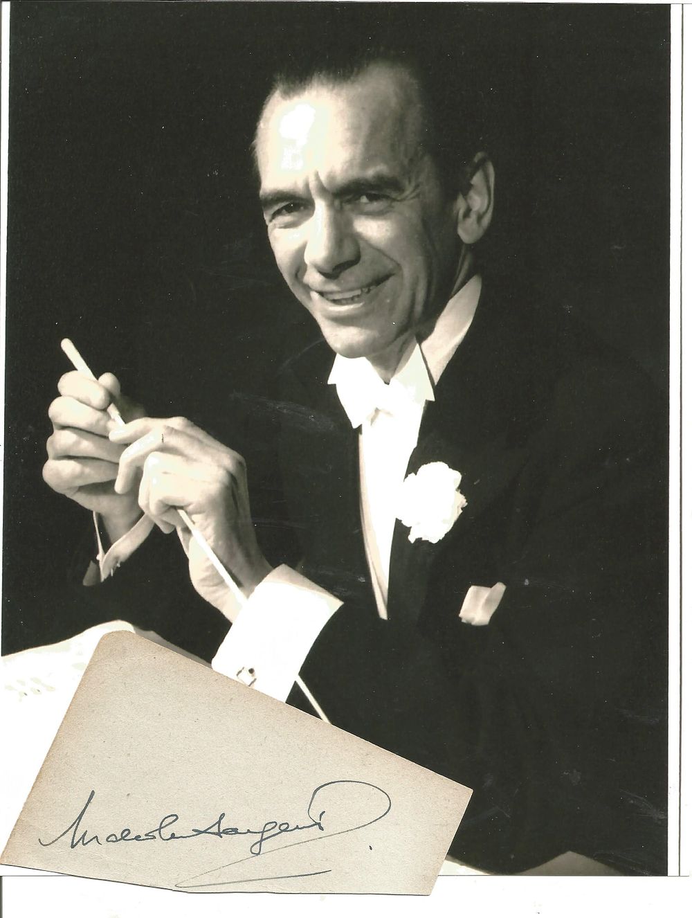 Lot 401: Malcolm Sargent Clipped signature piece with 10X8 inch...