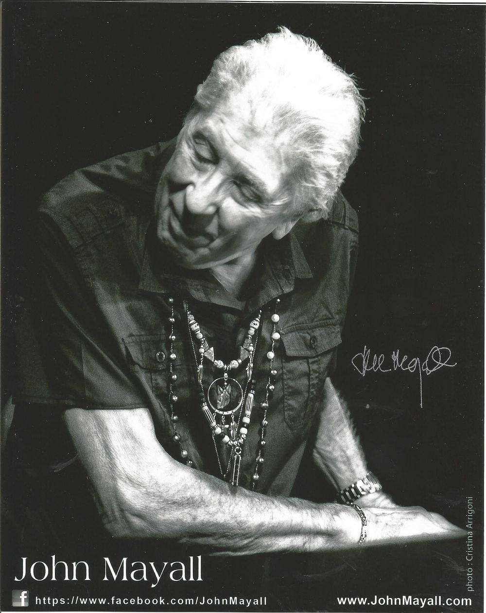 Lot 413: John Mayall signed 10X8 inch black and white...