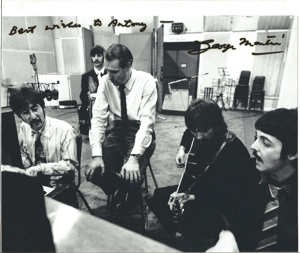Lot 422: George Martin signed 10X8 inch black and white...