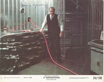 James Mason signed 10X8 inch colour photo from 11 Harrow House Some creasing to photo.