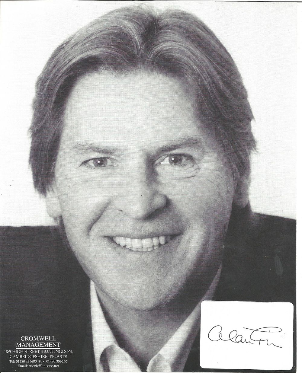 Lot 458: Alan Price Signature attached to 10X8 inch black...