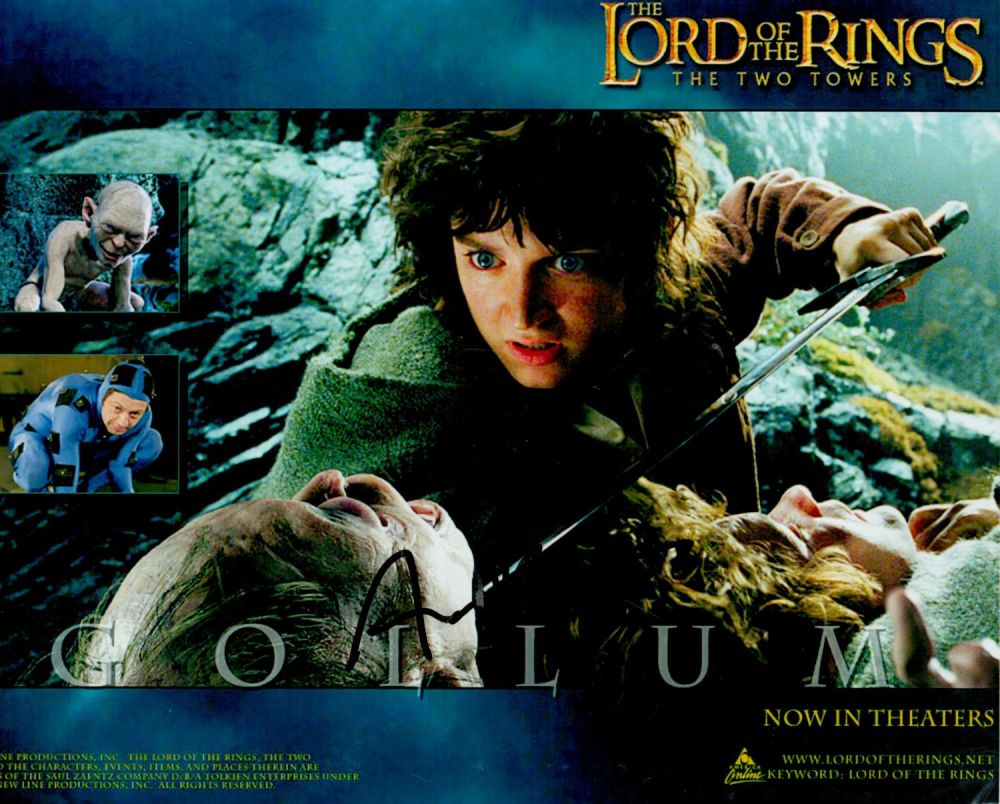 Lot 492: Andy Serkis. Lord of the Rings actor signed...
