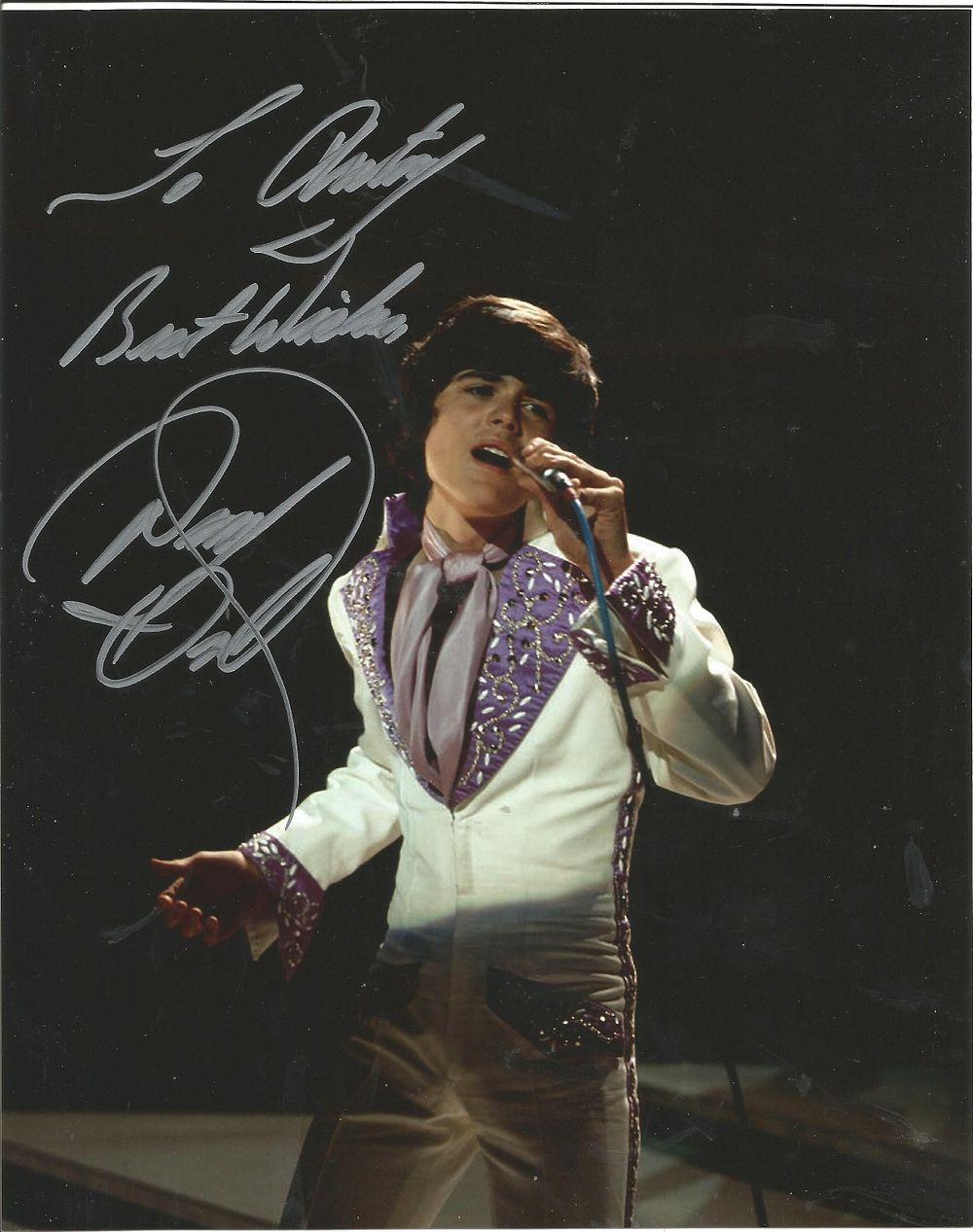 Lot 475: Donny Osmond Signed 10X8 inch colour Photo Dedicated