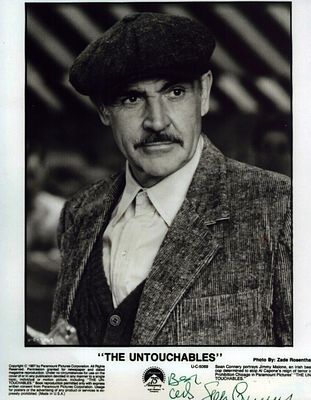 Sean Connery Signed 10X8 inch black and white movie still from the untouchables.