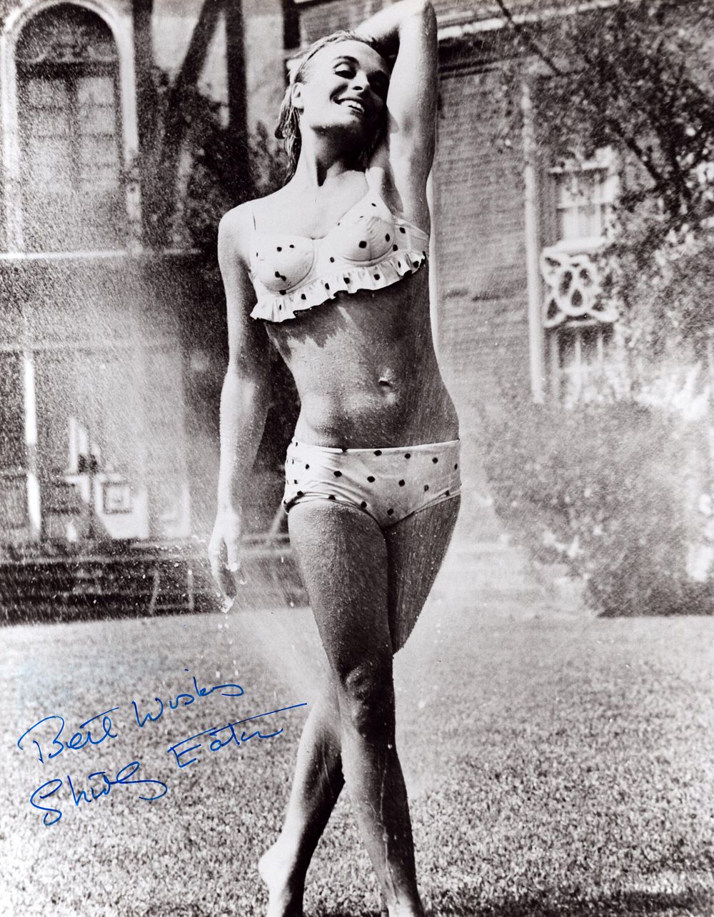Shirley Eaton signed 10X8 inch black and white photo.
