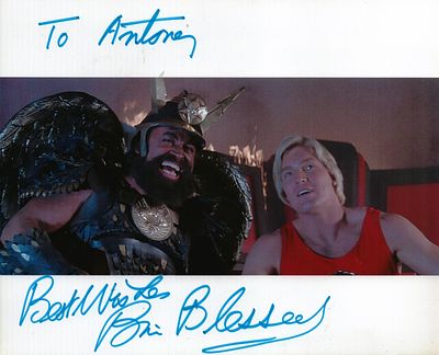 Brian Blessed signed 10X8 inch colour photo dedicated.