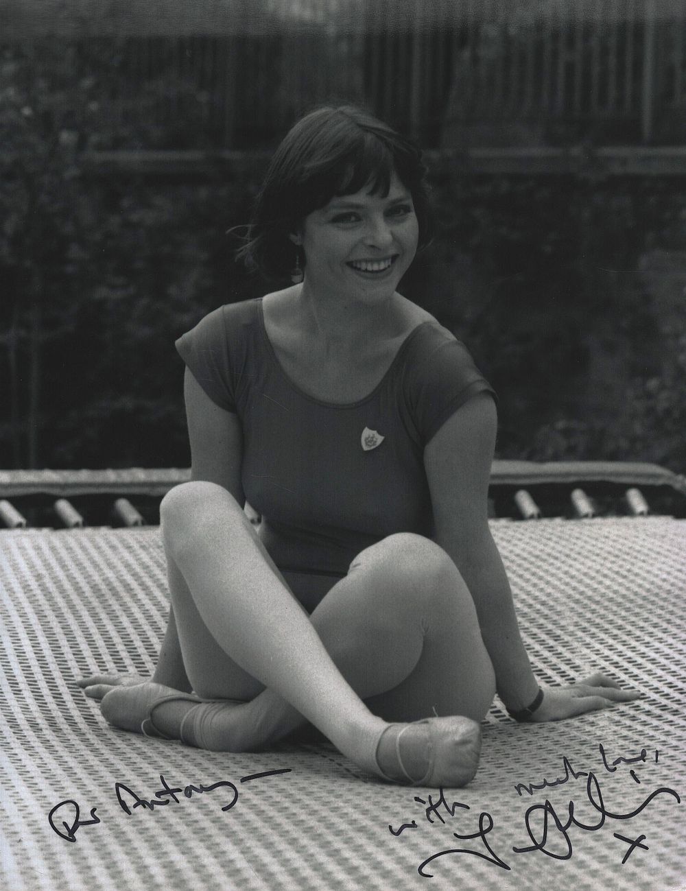 Lot 201: Janet Ellis signed 10X8 inch black and white...