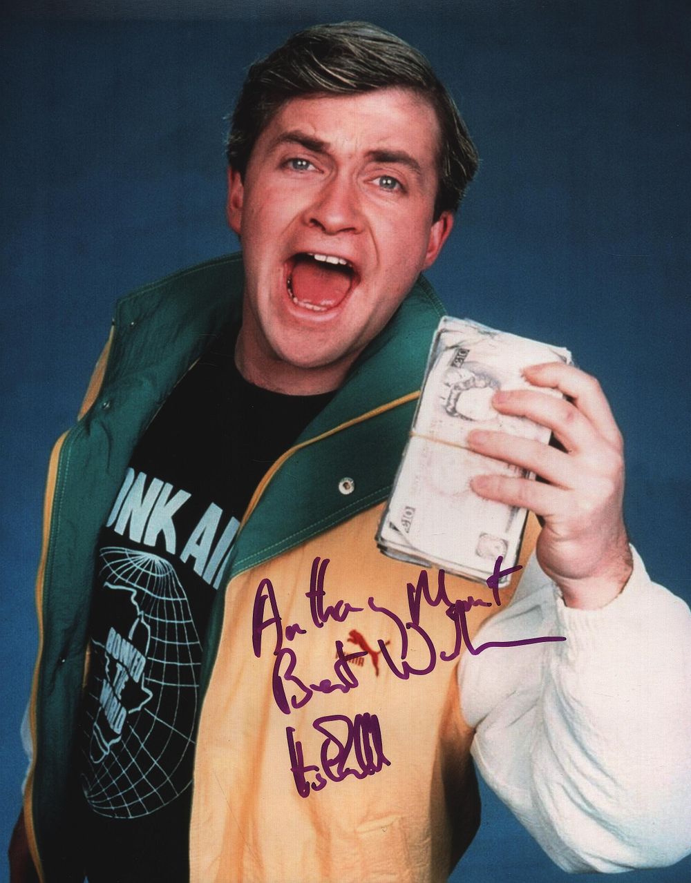 Lot 205: Harry Enfield signed 10X8 inch loads of money...