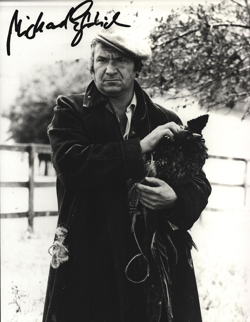 Lot 206: Michael Elphick Signed 10X8 inch black and white...