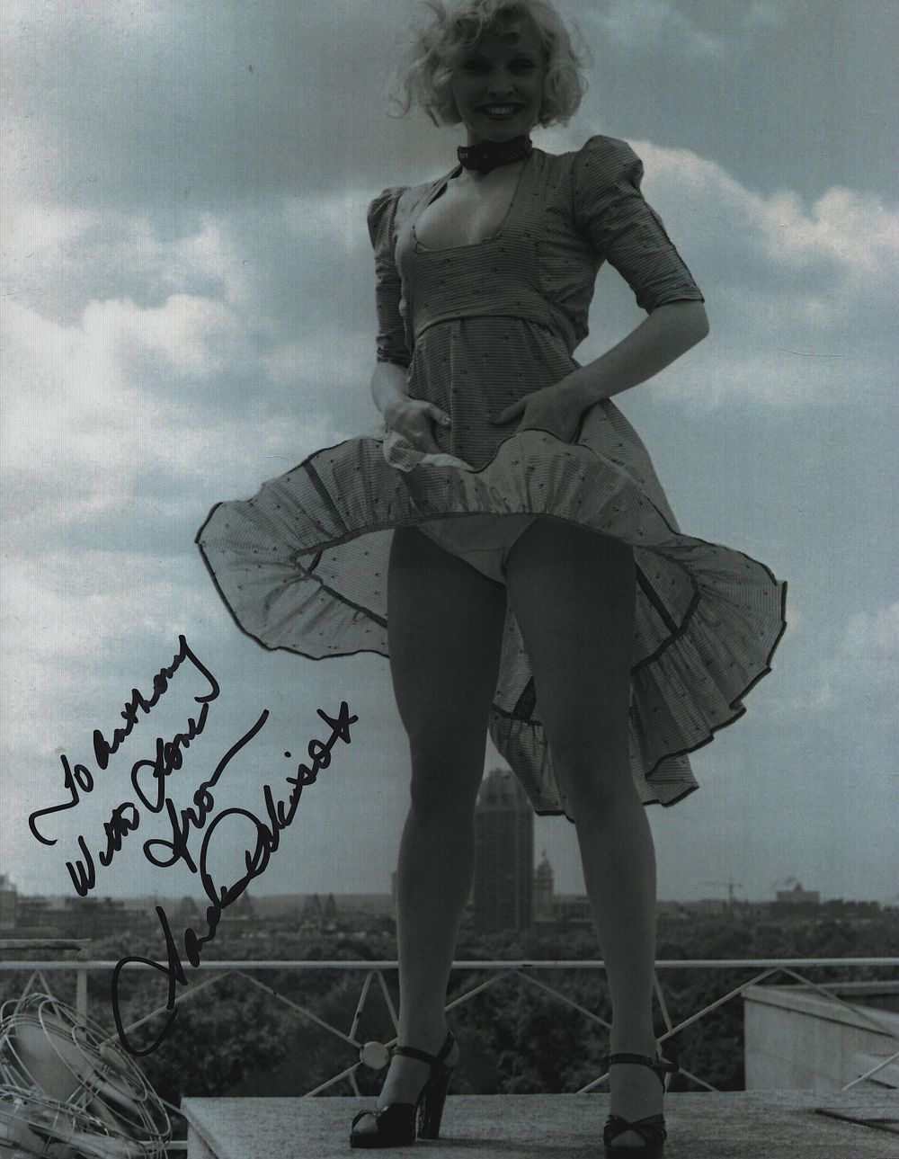 Lot 210: Angie Dickinson signed 10X8 inch black and white...