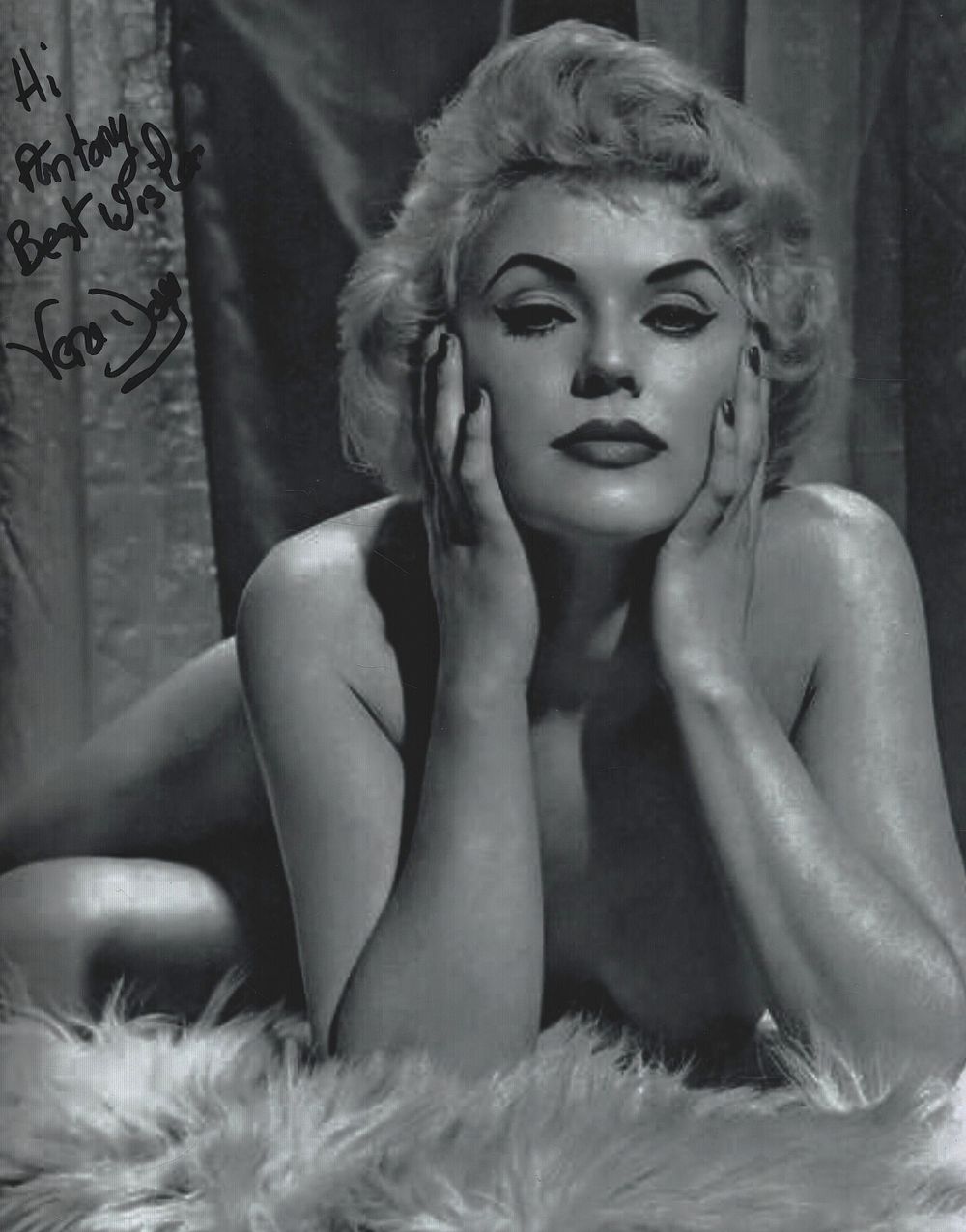 Lot 215: Vera day signed 10 by eight inch black...