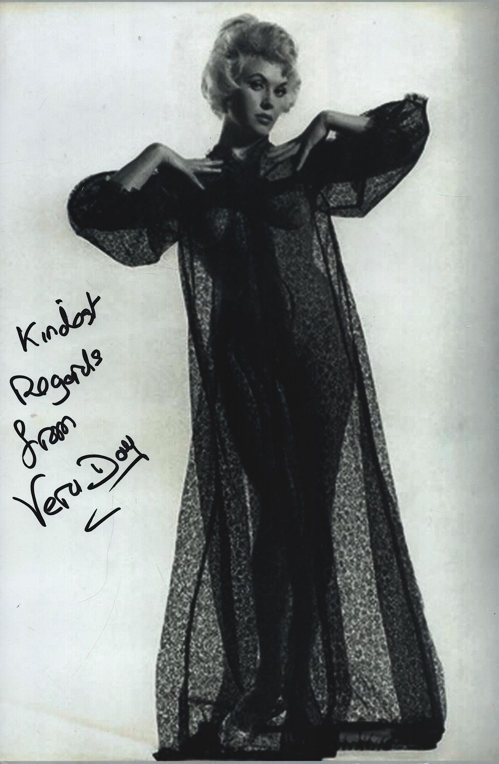 Lot 216: Vera day signed 12X8 inch black and white...