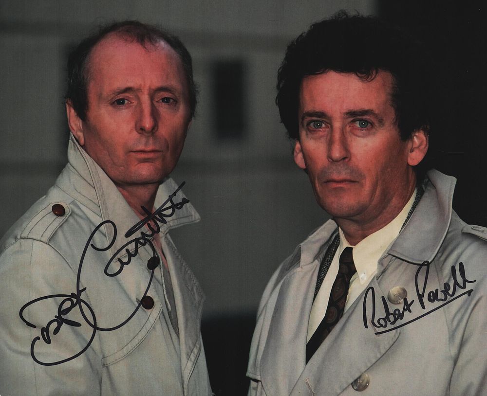 Lot 224: Jasper Carrott and Robert Powell signed 10X8 inch...