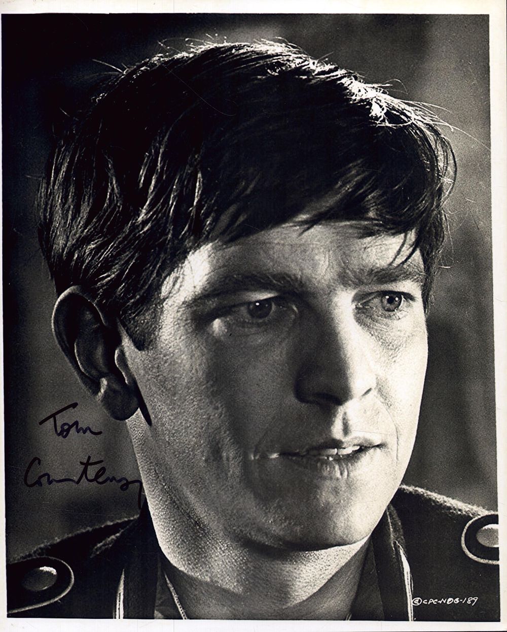 Lot 243: Tom Courtenay signed 10X8 inch black and white...