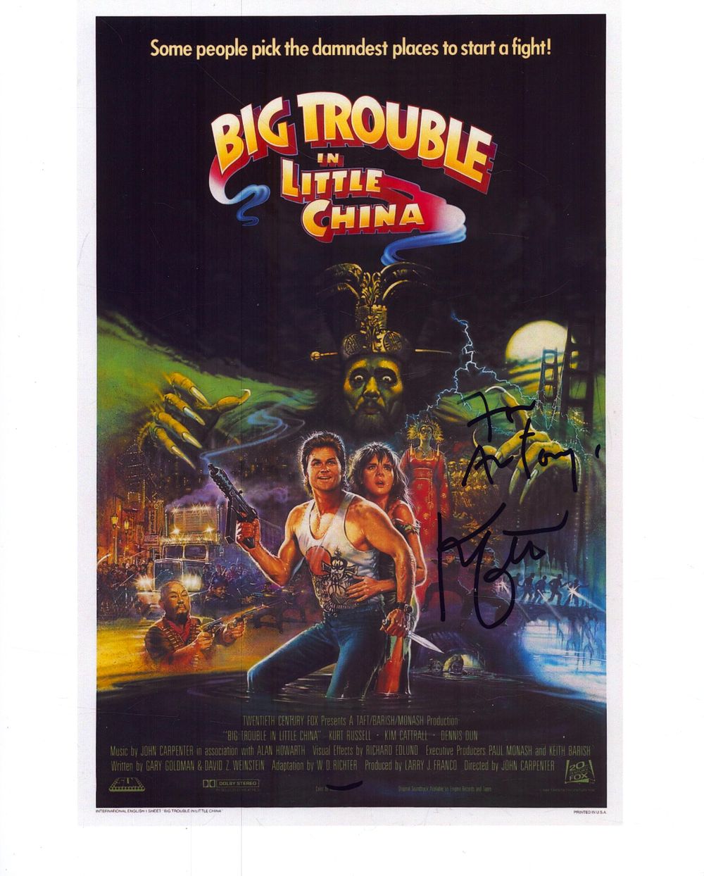 Lot 248: Kurt Russell signed 10X8 inch colour photo for...